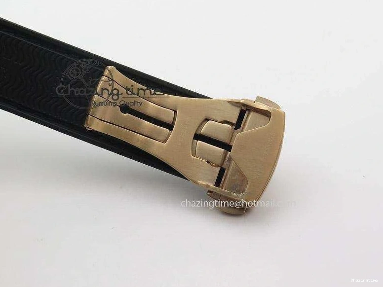 0108 Bright Planet Ocean Professional Rose Gold Liquid Metal V6F 45mm on Black Rubber Strap A 8287